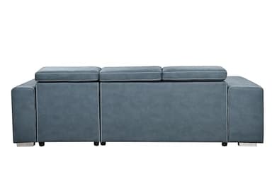 THSUPER 102'' Microfiber L Shaped Sectional Sleeper Sofa Couch with Pullout Bed and Storage Chaise, Convertible Couches with Adjustable Headrest for Living Room, Reversible Chaise. Navy Blue - Image 7