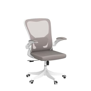 Monhey Office Chair Ergonomic Desk Chair with Lumbar Support&Headrest&Flip-up Arms Height Adjustable Rocking Swivel High Back Computer Chair Warm Taupe Mesh Study Chair (01Khaki) - Image 5