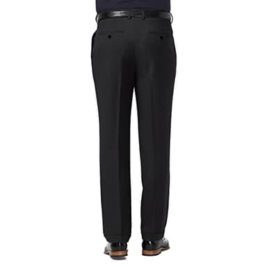 Haggar Mens Premium Comfort Classic Fit Pleat Front Reg. And Big & Tall Sizes Dress Pants, Black, 36W X 31L US - Image 3