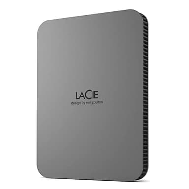 LaCie Mobile Drive 4TB External Hard Drive Portable HDD - Moon Silver, USB-C 3.2, for PC and Mac, Post-Consumer Recycled, with Adobe All Apps Plan and Rescue Services (STLP4000400) - Image 2