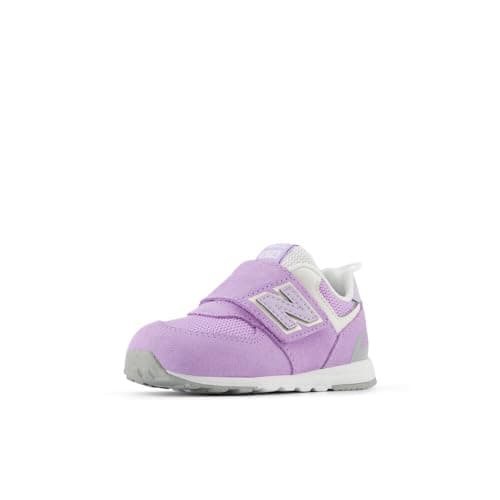 New Balance Baby 574 V1 Essentials Comfort New-b Hook and Loop Sneaker, Lilac Glo/Bright Lavender, 3 Wide US Unisex Infant - Image 1