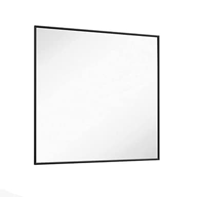 LOAAO 36"X36" Black Rectangle Bathroom Mirror Wall, Matte Black Aluminum Alloy Frame, Tempered Glass, Hangs Vertically or Horizontally, Easy to Install - Image 6