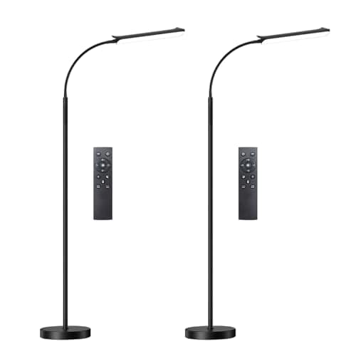 marctronic Floor Lamp 2 Pack, 18W 1800LM Bright LED Floor Lamp with 2 Remotes & Works with Smart Plug, Dimmable Timing Eye Caring Standing Reading Floor Lamps for Living Room Bedroom Office - Image 1