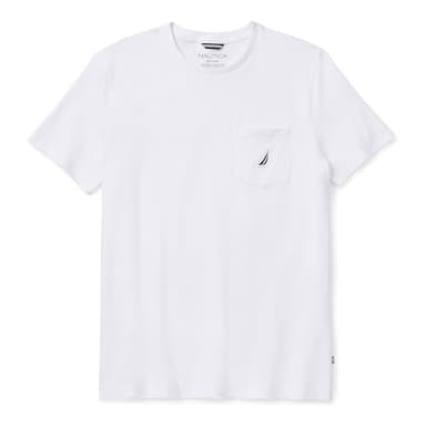 Nautica Mens Solid Crew Neck Short-Sleeve Pocket T-Shirt Fashion t Shirts, White, Medium US - Image 6