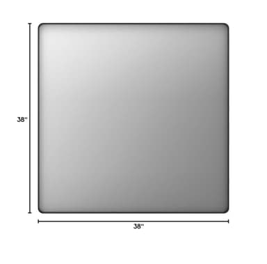 LOAAO 38x38 Inch Black Metal Framed Bathroom Mirror for Wall, Matte Black Bathroom Vanity Mirror Farmhouse, Large Rounded Rectangle Mirror, Anti-Rust, Tempered Glass, Hangs Horizontally or Vertically - Image 8
