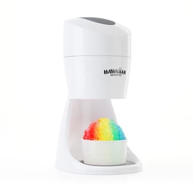 Hawaiian Shaved Ice S900A Snow Cone and Shaved Ice Machine with 2 Reusable Plastic Ice Mold Cups, Non-slip Mat, Instruction Manual, 1-year Manufacturer’s Warranty, 120V, White - Image 1