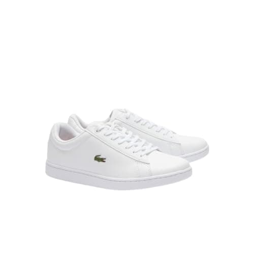 Lacoste Women's Hydez Leather Sneaker, White/Gold, 7.5 - Image 1