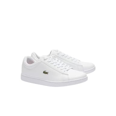 Lacoste Women's Hydez Leather Sneaker, White/Gold, 7.5 - Image 1