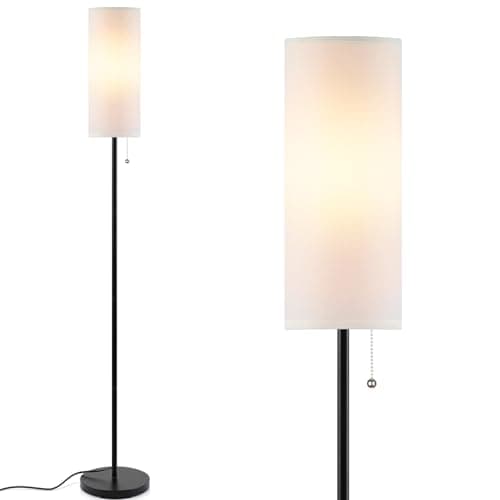 Coucrek Floor Lamp for Living Room, 3 Color Temperature Modern Standing Lamps, Minimalist Floor Lights for Bedroom, Office, Reading, White - Image 1