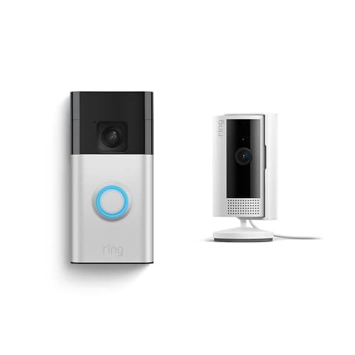 Ring Battery Doorbell with Ring Indoor Cam 2nd Gen (White) - Image 1