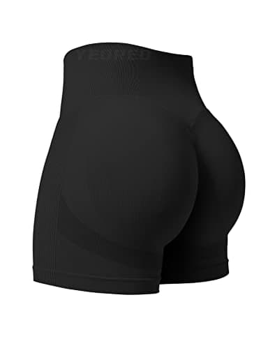 YEOREO Professional Women Workout Shorts 3.6" Scrunch Shorts Seamless High Waisted Contour Gym Yoga Biker Shorts Black - Image 1