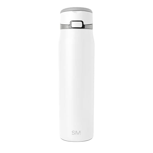 Simple Modern Mesa Loop Water Bottle with Straw | 30oz Cup Holder Friendly Insulated Stainless Steel Bottles for Travel, Sports and School | Winter White - Image 1