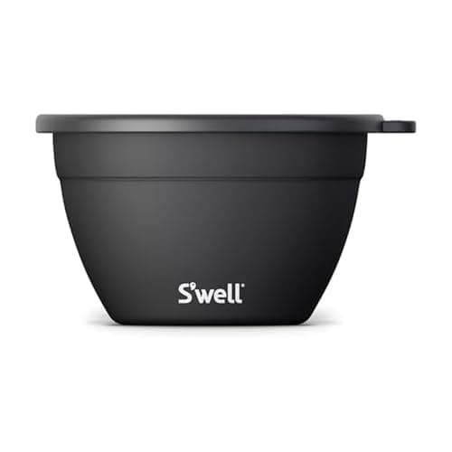 S’well Stainless Steel 64oz Salad Bowl Kit in Onyx, Comes with 2oz Condiment Container and Removable Tray for Organized Serving, Leak-Proof and Dishwasher Safe - Image 1