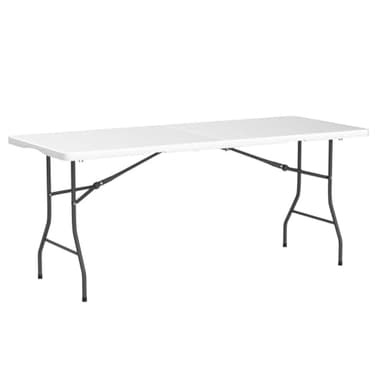 CAMP SOLUTIONS Plastic Folding Table, 6 FT Folding Table, Plastic Portable Tables for Dining Parties Card Picnic Camping, Granite White - Image 5
