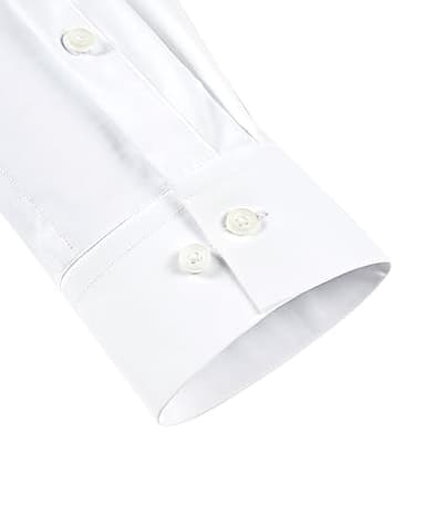 Lion Nardo Slim Fit White Dress Shirt for Men Wrinkle Free Mens Dress Shirts Long Sleeve Tall Muscle Fit Button Up Shirt - Image 3
