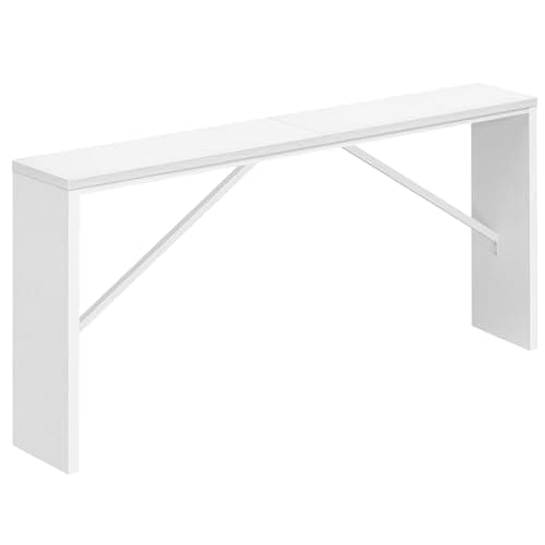 MAHANCRIS Console Table, 62.2" Long Sofa Table Behind Couch, Narrow Entryway Table, Farmhouse Dining Table with Angled Metal Frame, Industrial Console Table for Entryway, White CTWT15801 - Image 1