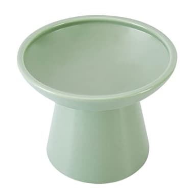 CEEFU Extra Wide Elevated Ceramic Cat Food Bowl - 6.2" Shallow Dish for Whisker Fatigue Relief, 5" Height for Easy Feeding, Lead & Cadmium Free, Durable Raised Cat Food Bowls, Sage Green - Image 8
