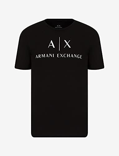 Armani Exchange Men's Classic Crew Logo Tee T Shirt, Black, Medium - Image 6