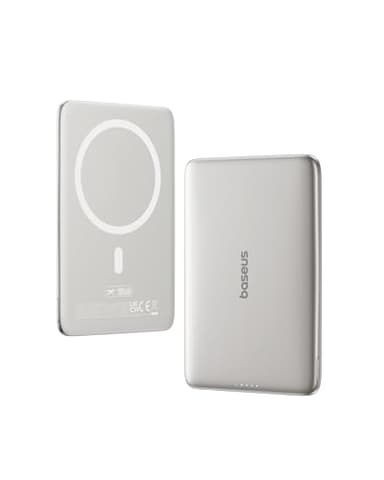 Baseus Picogo Power Bank, 0.3" Ultra Slim 5000mAh MagSafe Portable Charger with USB-C Braided Cable, Card-Size Magnetic Battery Pack, Alloy Wireless Fast Charger for iPhone 16/15/14/13/12, Lightweight - Image 1