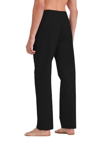 Idtswch 38 Inseam Mens Tall Sweatpants Open Bottom Joggers Casual Loose Fit Athletic Yoga Pants with Pockets Black - Image 2