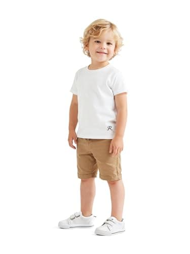 K KomForme Toddler Boys & Girls Shoes Kids Canvas Sneakers with Cartoon Dual Hook and Loops, Size 12 Little Kid, White - Image 7