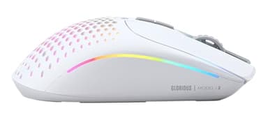 Glorious Gaming Model I 2 Wireless Gaming Mouse - Hybrid 2.4Ghz & Bluetooth, 75g Superlight, 9 Buttons (2 Swappable), RGB, PTFE Feet, MMO/MOBA/FPS, Long Battery Life, Side Thumb Rest - White - Image 5