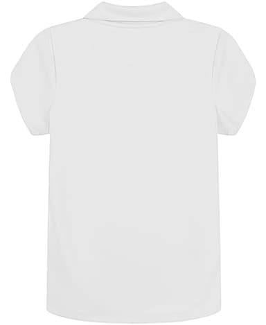 Nautica Girls School Uniform Short Sleeve Performance Polo Shirt, White, 12 14 US - Image 2