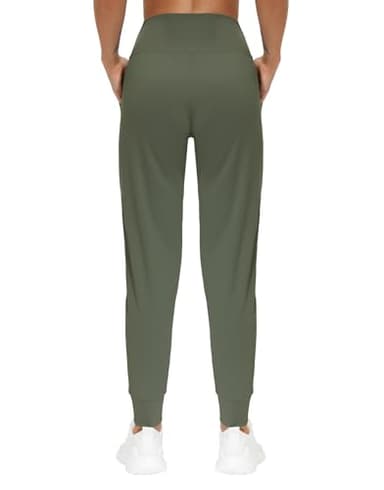 THE GYM PEOPLE Women's Joggers Pants Lightweight Athletic Leggings Tapered Lounge Pants for Workout, Yoga, Running Olive Green - Image 4