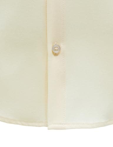 AOTIK Boys Stretch Wrinkle Free Dress Shirts Button Down Shirt Long Sleeve Formal School Uniform Shirts 12 Beige - Image 5