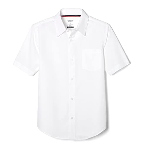 French Toast Boys' Short Sleeve Classic Poplin Dress Shirt (Standard & Husky), White, 20 - Image 1