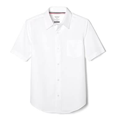 French Toast Boys' Short Sleeve Classic Poplin Dress Shirt (Standard & Husky), White, 20 - Image 1