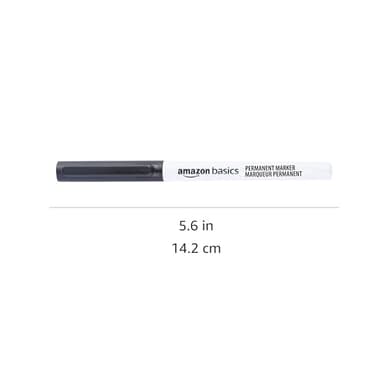 Amazon Basics Ultra Fine Point Permanent Markers, Black, 12-Pack - Image 5