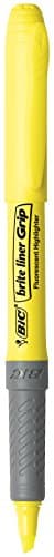 BIC Brite Liner Grip Highlighter, Chisel Tip, Yellow, 5-Count (GBLP51-Ylw) - Image 2