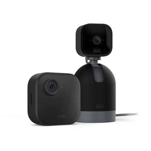 Blink Outdoor 4 (4th Gen) + Blink Mini Pan-Tilt Camera – Smart security camera, two-way talk, HD live view, motion detection, set up in minutes, Works with Alexa – 2 camera system - Image 1