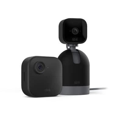 Blink Outdoor 4 (4th Gen) + Blink Mini Pan-Tilt Camera – Smart security camera, two-way talk, HD live view, motion detection, set up in minutes, Works with Alexa – 2 camera system - Image 1