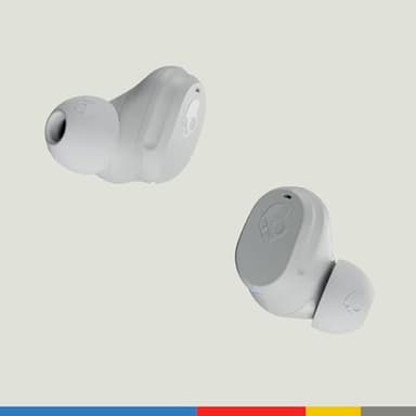 Skullcandy Mod Wireless Earbuds, Bluetooth Headphones, Up to 32 Hours Battery, Noise Isolating Fit, Sweat and Water Resistant, Microphone for iPhone Android - Light Grey/Blue - Image 2