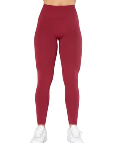 AUROLA Dream Collection Workout Leggings for Women High Waist Seamless Scrunch Athletic Running Gym Fitness Active Pants Tibetan Red S - Image 5