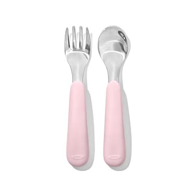 OXO Tot On-The-Go Fork and Spoon Set - Blossom - Image 8