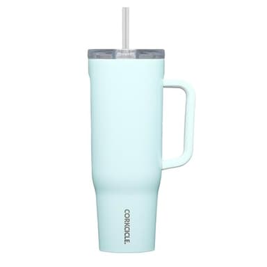 Corkcicle Cruiser Insulated Tumbler - Keeps Drinks Cold 20 Hours - Triple-Insulated Stainless Steel - Spill-Proof Lid - Summer Drinkware Gift - Keeps Drinks Ice Cold - 40 oz - Gloss Powder Blue - Image 1