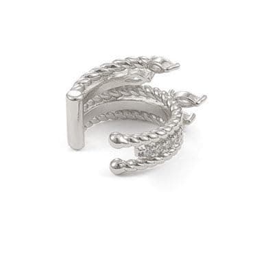 MOEPAPA CZ Ear Cuff Earrings for Women Non Piercing Clip on Twisted Earrings Trendy Simple jewelry Gift (White Gold) - Image 4