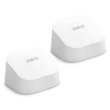 Amazon eero 6 mesh wifi system - Supports internet plans up to 500 Mbps, Coverage up to 3,000 sq. ft., Connect 75+ devices, 2-pack (1 router + 1 extender) - Image 1