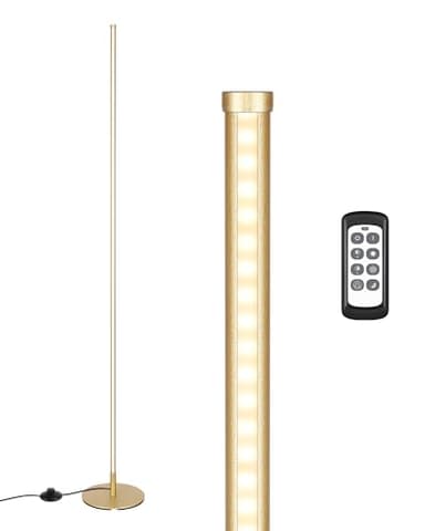 EDISHINE Floor Lamp, Remote Control & Foot Switch Floor Lamps for Living Room, 10%-100% Dimmable Standing Lamp with 7 Color Temperature, 57.5" Tall Corner Floor Lamp for Bedroom, Office, Gold - Image 8