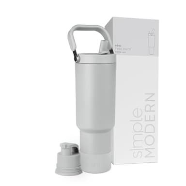 Simple Modern Trek Pivot | 40oz Flip Straw Tumbler with Handle | Water Bottle & Boot | Interchangeable Straw & Chug Lids | Insulated Stainless Steel Jug | Gym Sports Outdoors | Ice Gray - Image 1