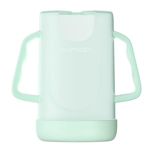 Momcozy Pouch Holder No Squeeze, Baby Food & Juice Box Holder, Mess-Free, Easy Grip for Self-Feeding, BPA-Free & DEHP-Free, Must-Have for Babies, Green - Image 1
