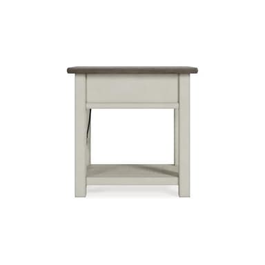 Signature Design by Ashley Bolanburg | Farmhouse Chair-Side End Table – USB Charging Ports, Drawer, Two-Tone Light Brown & Whitewash - Image 8