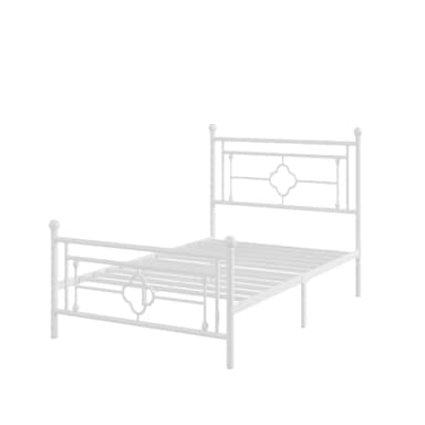 Allewie Twin Size Metal Platform Bed Frame with Victorian Vintage Headboard and Footboard/Mattress Foundation/Under Bed Storage/No Box Spring Needed/Noise-Free/Easy Assembly, White - Image 8