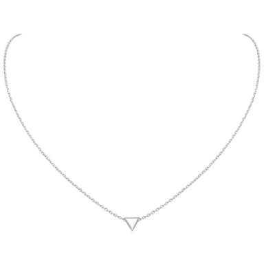 Hypoallergenic 925 Sterling Silver Tiny Pendant Necklace, Delicate Simple Geometric Triangle Necklaces for Women - Image 1