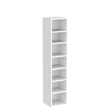 IOTXY Small Narrow Corner Bookcase - 59 Inches Tall Gap Freestanding Storage Cabinet, 7 Lattices Open Shelves Tower Rack, Cubes Bookshelf in White - Image 5