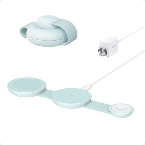 Anker MagSafe Compatible MagGo UFO 3-in-1 Charger, iPhone 17 Wireless Charging Station, 15W Qi2 Certified, Foldable Travel Charging Pad, for iPhone 17/16/15/14, AirPods, Apple Watch (Not a Power Bank) - Image 1