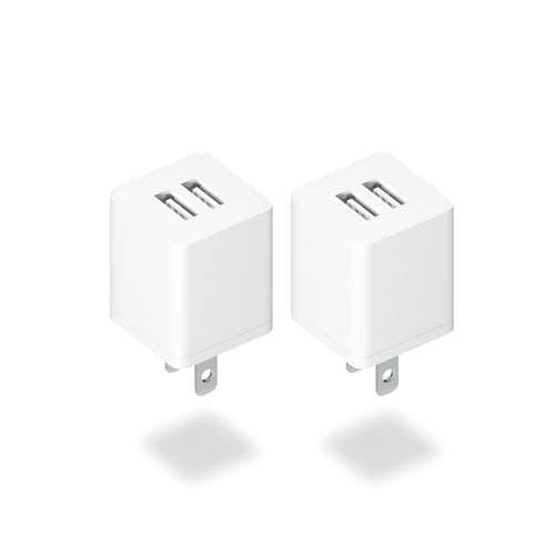USB Charger Block, 2Pack Portable Chargers Plug, 5V 2.1A Dual USB-A Port Charging Cube,USBA Wall Charge Power Adapter Compatible with iPhone,Android,Garmin Watch,Samsung Watch,PS4 Controller and More - Image 1